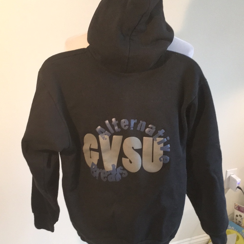 “No Sweat Black Hoodie, “ alternative GVSU Breaks”